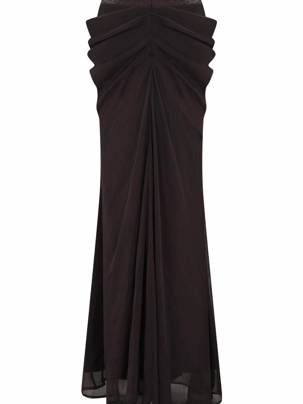MESHKI - Siren Satin And Diamante Maxi Skirt - Dark Chocolate (skirt only) XL - Picture 7 of 9